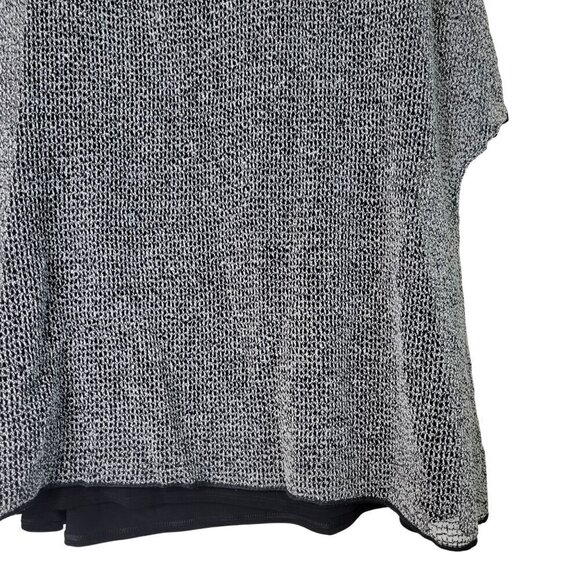 Chicos Women's Ballet Blouse Loose Knit Double Layer Gray & Black Size XL (3) - Picture 6 of 13